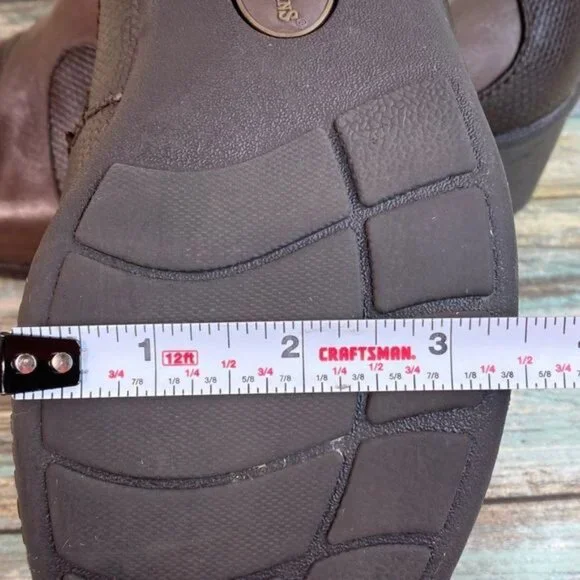 Earth?Origins Womens Brown Leather Ankle Booties Size 7.5M Monica Zip Block Heel - Picture 10 of 11